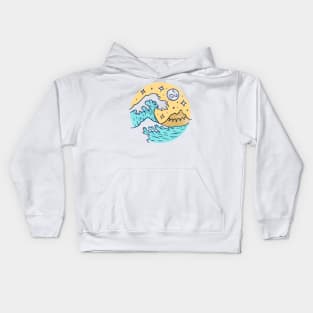 The Great Wave Sun Shine Kids Hoodie